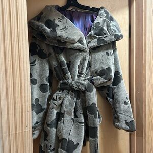 Super Rare Vintage Disney Apperance Paris faux Fur Coat with Belt and Pockets